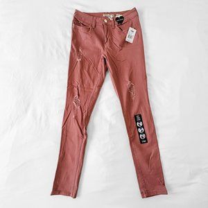YMI WannaBettaButt Cuffed Skinny Jeans - Mid-Rise - Ash Rose - Size 7
